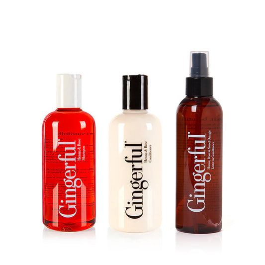 New: Redhead Colour & Shine Enhancing Henna & Rose Shampoo, Conditioner + Leave-in Spray Bundle