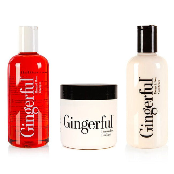 Redhead Colour - Enhancing Henna & Rose Shampoo, Conditioner + Mask Bundle - Gingerful